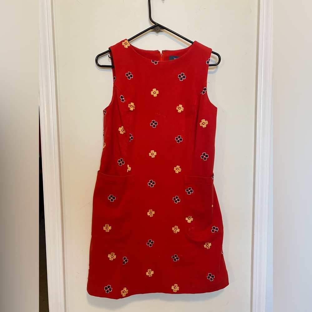 Modcloth retro 60s dress with embroidered flowers size SM